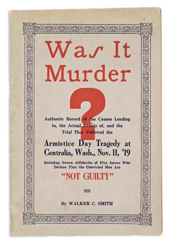 (WEST--WASHINGTON STATE.) Collection of books and ephemera on the Centralia Tragedy of 1919.